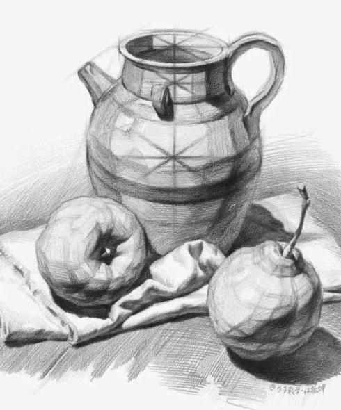 美院校考遇见陶罐,素描怎样刻画陶罐的光影及质感?