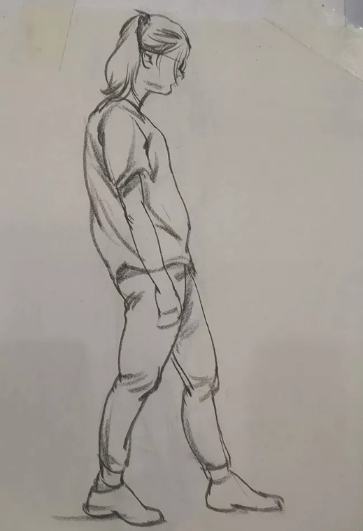 要做到,衣服外轮廓线实,衣服阴影虚.